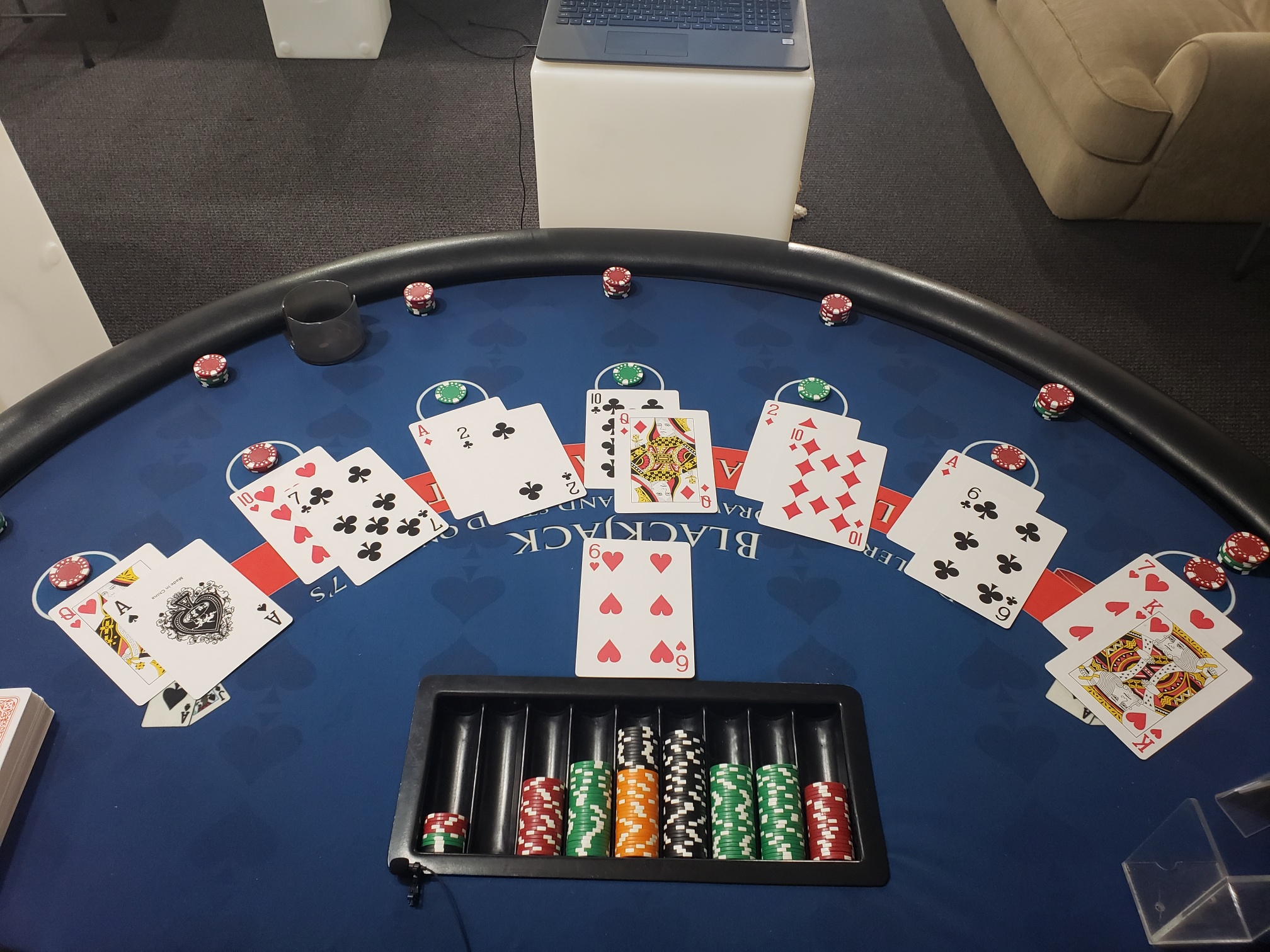 Virtual blackjack table